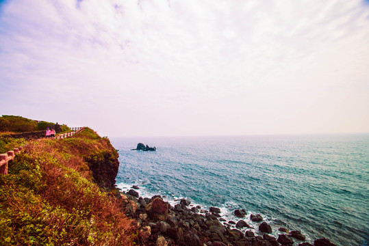 韩国釜山海边的城市