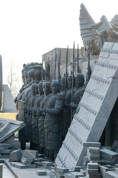 古代士兵雕塑