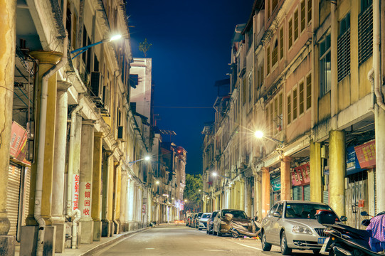 梅州梅江区江北老街夜景