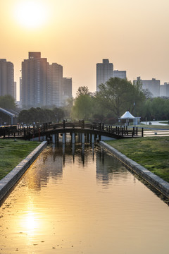 城市黄昏