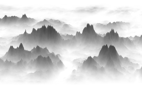 水墨山