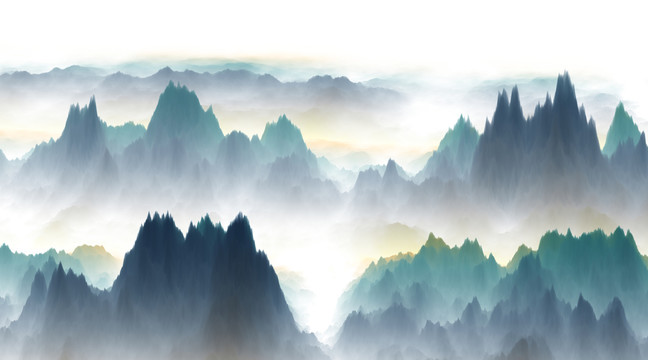 水墨山