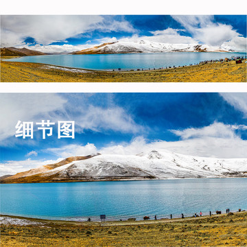西藏圣湖全景图