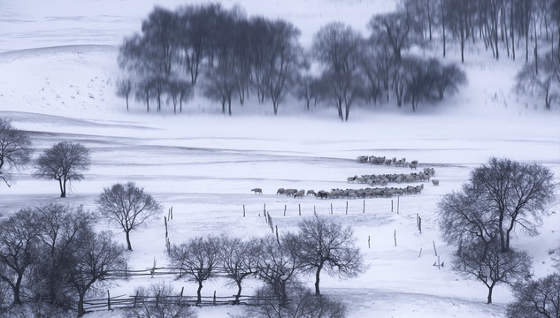 水墨雪景