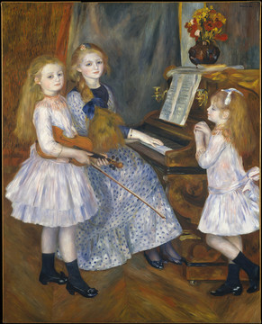 雷诺阿 钢琴前的三个女孩