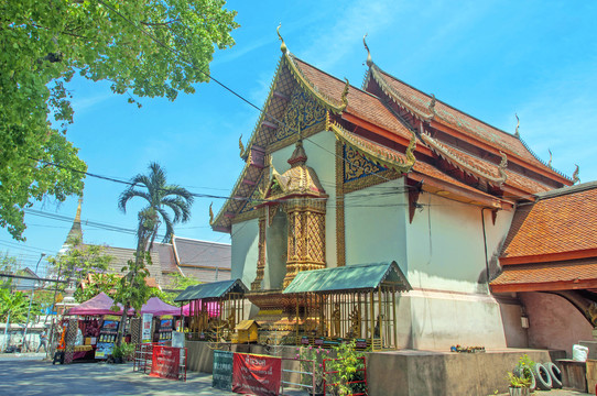 泰国清迈的寺庙风光图