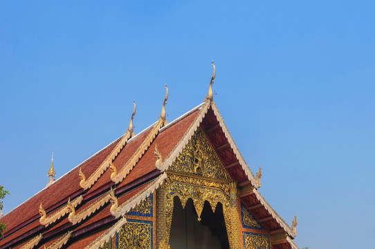 泰国佛殿屋顶特写