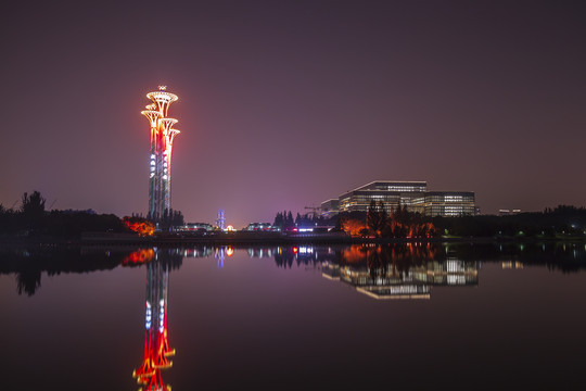 北京奥林匹克森林公园夜景