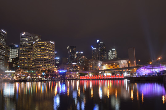 夜间达令港