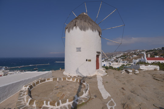 希腊米科诺斯的博尼斯风车