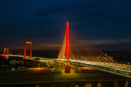 宜昌至喜长江大桥夜景