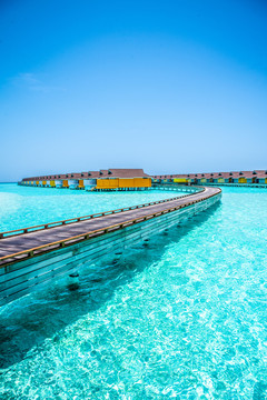 马尔代夫水屋和栈道