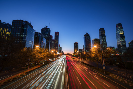 北京CBD城市夜景