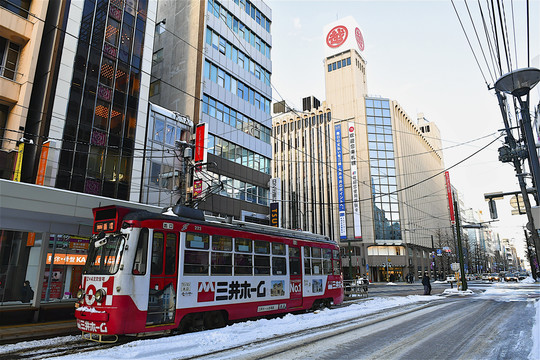 日本北海道札幌红色火车