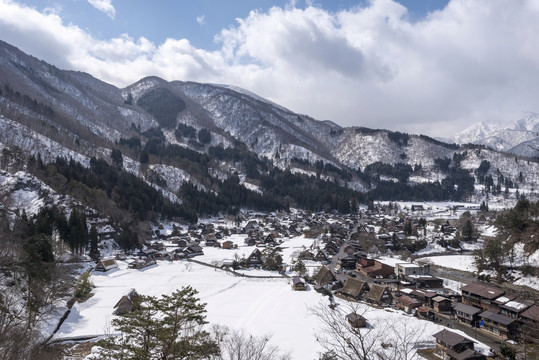 日本岐阜县冬季白川村