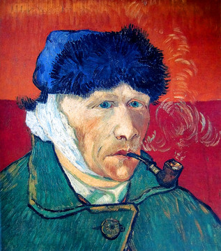 梵高叼烟斗的自画像