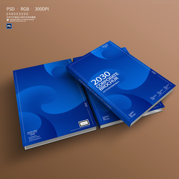 蓝色渐变色公司宣传册封面设计