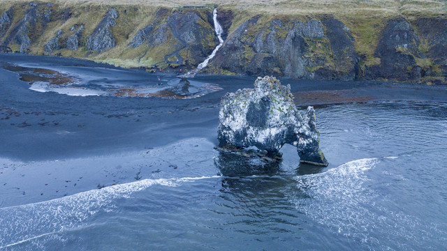 冰岛海瑟库尔鸟瞰图