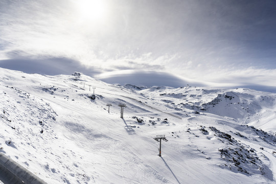 冬季内华达山脉滑雪胜地