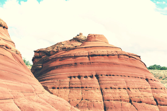美国犹他州的砂岩地层风景