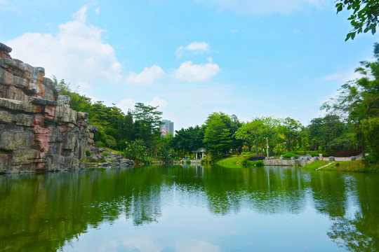 鹤山公园湖景