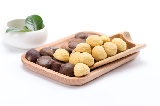 新鲜生板栗板栗仁高清特写