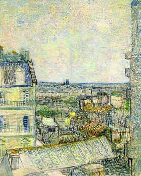 梵高从莱皮街文森特的房间看巴黎