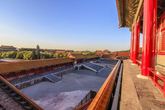 从午门俯瞰北京故宫建筑