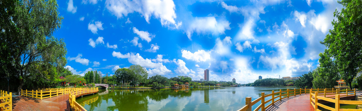 湖泊美景全景