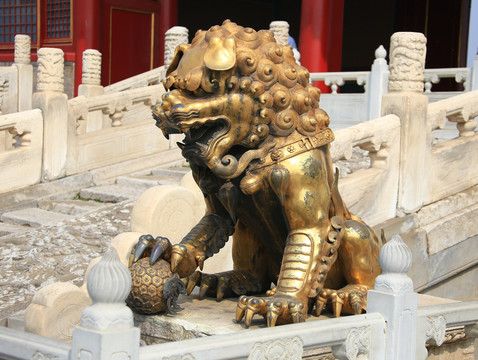 故宫鎏金铜狮