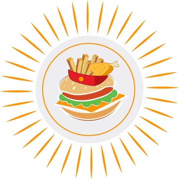 炸鸡汉堡店logo