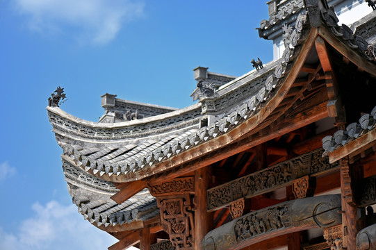 中国古建筑门楼特写