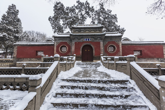 晋祠博物馆景区雪后风光