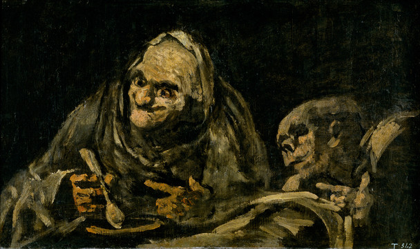 弗朗西斯科·何塞·德·戈雅-卢西恩特斯两个老人吃饭