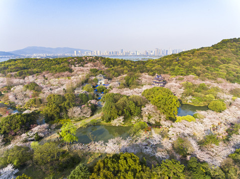 航拍太湖鼋头渚风景区