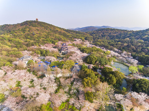 航拍太湖鼋头渚风景区