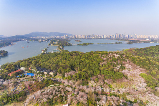 航拍太湖鼋头渚风景区