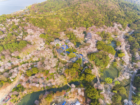 航拍太湖鼋头渚风景区