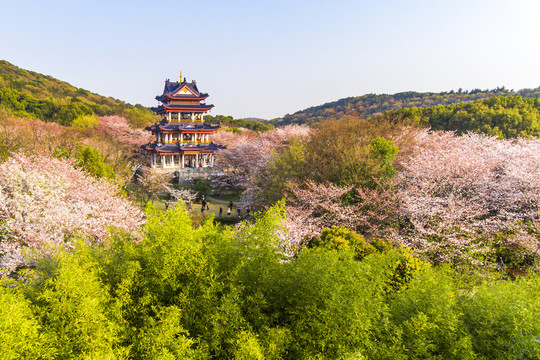 航拍太湖鼋头渚风景区