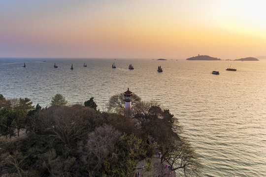 航拍太湖鼋头渚风景区