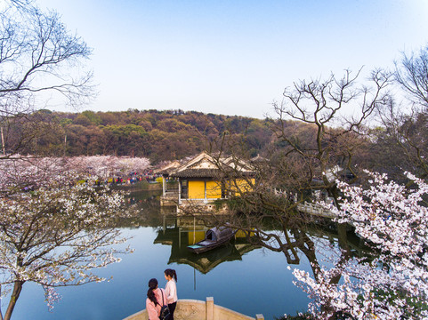 航拍太湖鼋头渚风景区