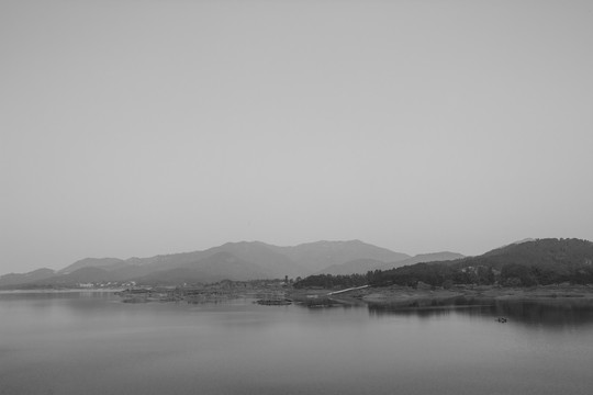 黑白山水风景