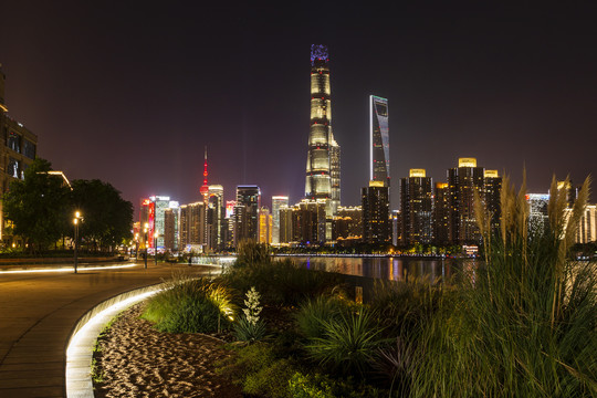 中国上海陆家嘴建筑景观照明