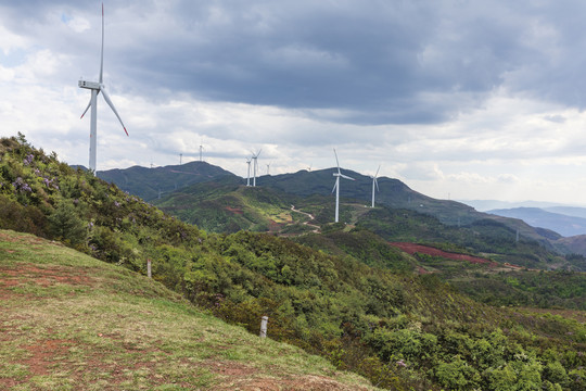 磨豆山新能源风力发电场自然景观