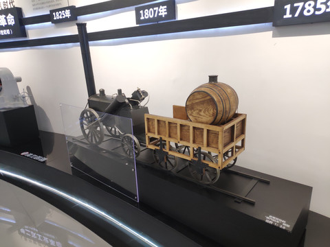 史蒂芬孙发明第一辆蒸汽机车模型