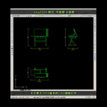 绘图桌CAD平面图立面图