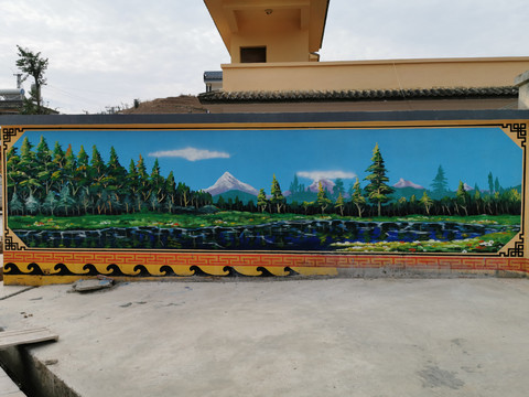 新农村彩绘墙体