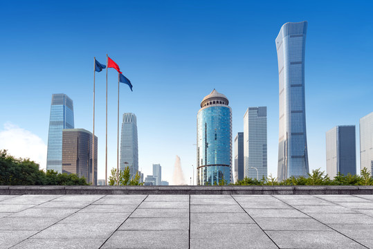 北京商务中心区的高楼和街道