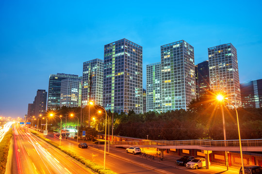 北京中央商务区夜景