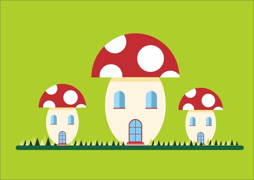 蘑菇房子卡通